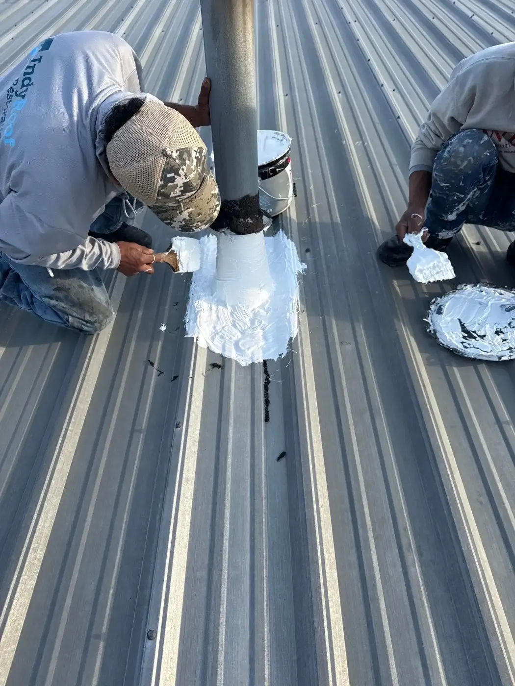 Tarping and dry-in on a Merrillville commercial roof