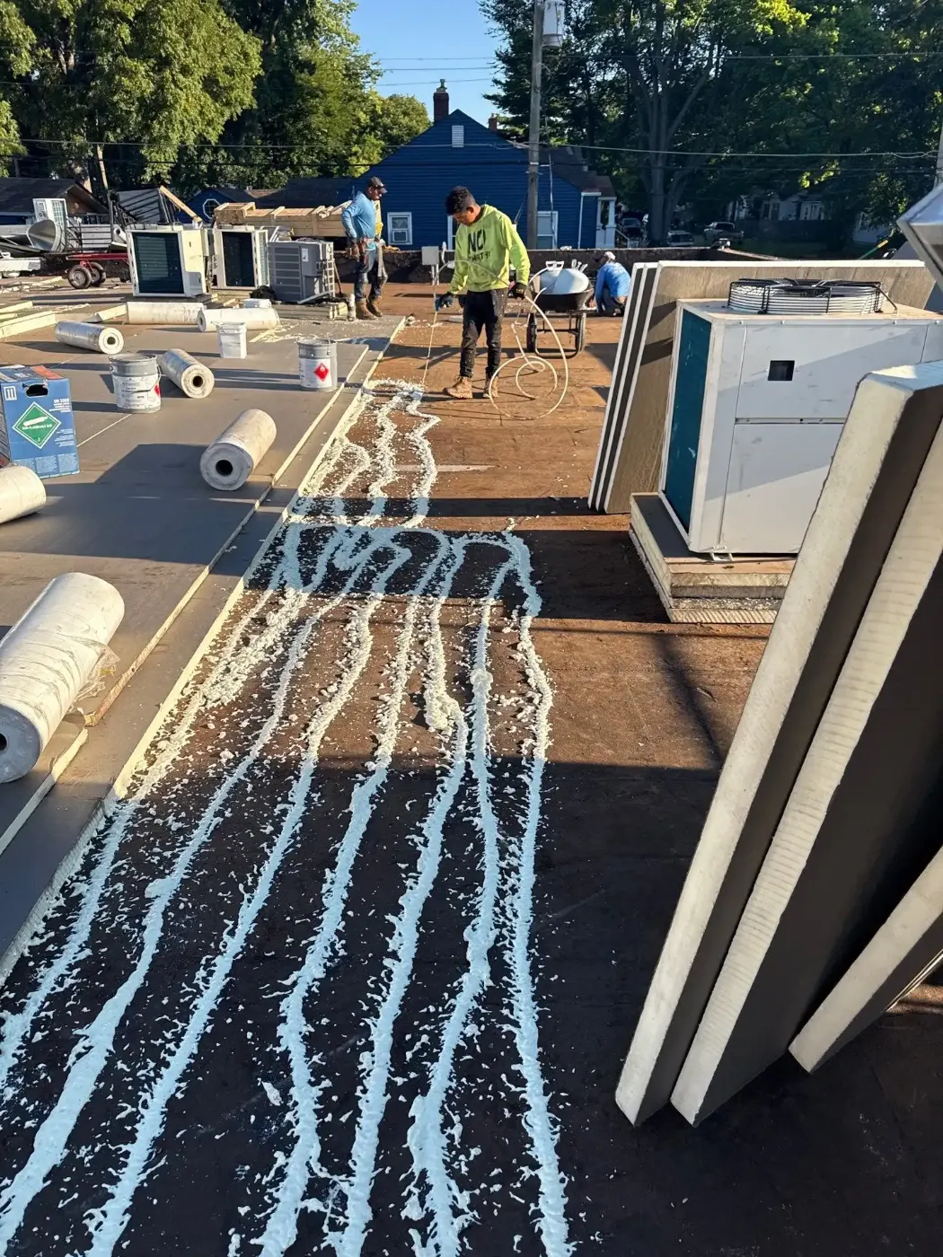 Tarping and dry-in on a Merrillville commercial roof