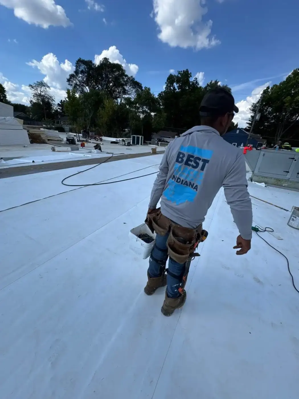 Commercial roof inspection documented in Merrillville